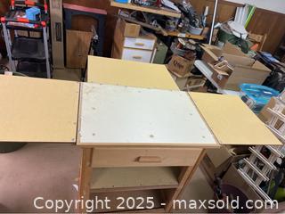 MaxSold Auction: Work Table On Castors With 3 Leaf Ext - Point Edward (Ontario, Canada) PARTNER MANAGED Estate Sale Online Auction -  Michigan Avenue