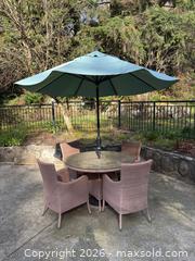 MaxSold Auction: (6pc) Ratana Outdoor Furniture Set & Garden Treasure Umbrella - West Vancouver (British Columbia, Canada) PARTNER MANAGED Estate Sale Online Auction - Southborough Drive