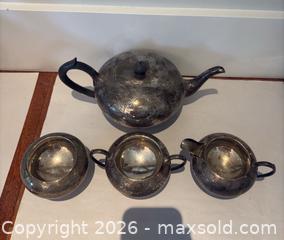 MaxSold Auction: Birks Sterling Vintage Teapot with Cream & Sugar Dishes - West Vancouver (British Columbia, Canada) PARTNER MANAGED Estate Sale Online Auction - Southborough Drive