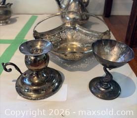 MaxSold Auction: English & Mexican Sterling Silver: Basket, Goblet & Candlestick - West Vancouver (British Columbia, Canada) PARTNER MANAGED Estate Sale Online Auction - Southborough Drive