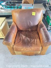 MaxSold Auction: BAUHAUS made in USA, leather armchair - Cocoa (Florida, USA) SELLER MANAGED Estate Sale Online Auction - Broadcast Court