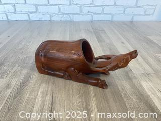 MaxSold Auction: Hand carved wooden wine bottle holder - Cocoa (Florida, USA) SELLER MANAGED Estate Sale Online Auction - Broadcast Court