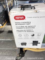 MaxSold Auction: KETER patio cooler and beverage cart brand new in the box - Cocoa (Florida, USA) SELLER MANAGED Estate Sale Online Auction - Broadcast Court