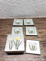 MaxSold Auction: Otagiri White Iris Set of 5 Coasters with Box  - Cocoa (Florida, USA) SELLER MANAGED Estate Sale Online Auction - Broadcast Court