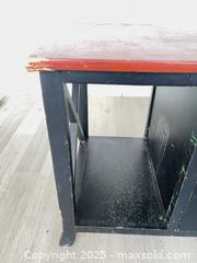 MaxSold Auction: Small black two drawer TV stand - Cocoa (Florida, USA) SELLER MANAGED Estate Sale Online Auction - Broadcast Court