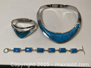 MaxSold Auction: Taxco 950 Silver Collar and Bracelets - North Vancouver (British Columbia, Canada) SELLER MANAGED Downsizing Online Auction - 14th Street West