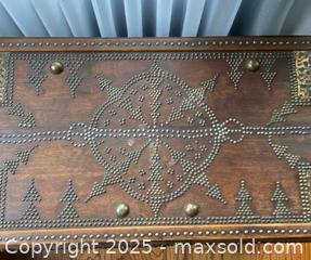MaxSold Auction: Highly Decorated Brass Studded Teak Vintage Chest from, Kuwait - Oak Park (California, USA) PARTNER MANAGED Estate Sale Online Auction - Pesto Way