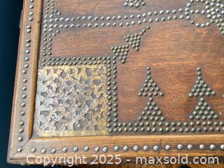 MaxSold Auction: Highly Decorated Brass Studded Teak Vintage Chest from, Kuwait - Oak Park (California, USA) PARTNER MANAGED Estate Sale Online Auction - Pesto Way