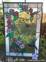 MaxSold Auction: Hummingbird &#38; Floral Stained Glass Hanging - Oak Park (California, USA) PARTNER MANAGED Estate Sale Online Auction - Pesto Way