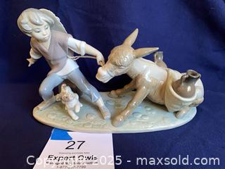MaxSold Auction: Lladro Boy and Dog Pulling Stubborn Donkey #5178 - Oak Park (California, USA) PARTNER MANAGED Estate Sale Online Auction - Pesto Way
