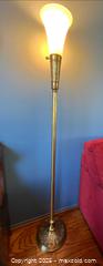 MaxSold Auction: Vintage Brass Stiffel Torchiere Floor Lamp with Flared Glass Shade - Oak Park (California, USA) PARTNER MANAGED Estate Sale Online Auction - Pesto Way