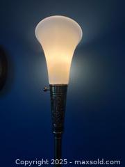 MaxSold Auction: Vintage Brass Stiffel Torchiere Floor Lamp with Flared Glass Shade - Oak Park (California, USA) PARTNER MANAGED Estate Sale Online Auction - Pesto Way