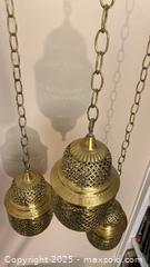 MaxSold Auction: Vintage Pierced Brass Moroccan / Persian Pendant Teardrop Lanterns - Oak Park (California, USA) PARTNER MANAGED Estate Sale Online Auction - Pesto Way