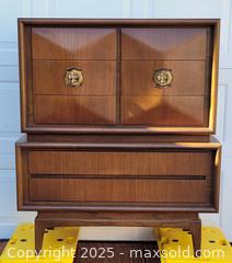 MaxSold Auction: Mid Century Diamond Front United Furniture  High Boy Dresser - Belleville (Ontario, Canada) SELLER MANAGED Reseller Online Auction - Dundas Street East