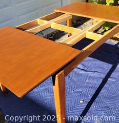 MaxSold Auction: Mid Century Draw Leaf Teak Dining Table  - Belleville (Ontario, Canada) SELLER MANAGED Reseller Online Auction - Dundas Street East
