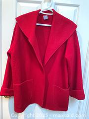 MaxSold Auction: 2 Vintage Coats - Red Wool mix; Fen-nelli (The Bay) Reversible Black/Leopard coat - North York (Ontario, Canada) SELLER MANAGED Downsizing Online Auction - Country Lane