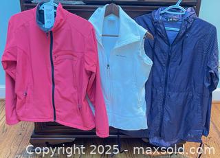 MaxSold Auction: 3 pc outerwear lot - all sz L - Helly Hansen soft shell, Columbia fleece vest, and UA Running Jacket - North York (Ontario, Canada) SELLER MANAGED Downsizing Online Auction - Country Lane