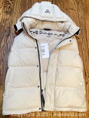 MaxSold Auction: Aritzia TNA The Super Puff Vest sz S - detachable hood; ivory/beige with black trim - North York (Ontario, Canada) SELLER MANAGED Downsizing Online Auction - Country Lane