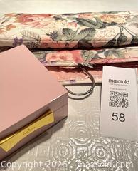 MaxSold Auction: Kate Spade pink trinket jewellery box w gold bow; Maggi B travel cosmetics organizer  - North York (Ontario, Canada) SELLER MANAGED Downsizing Online Auction - Country Lane