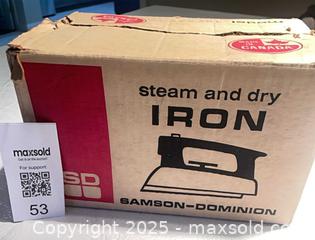 MaxSold Auction: Vintage Samson-Dominion Steam and Dry Iron, Made in Canada - avocado green - North York (Ontario, Canada) SELLER MANAGED Downsizing Online Auction - Country Lane