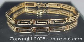 MaxSold Auction: 14K Gold Greek key link bracelet  - Hatboro (Pennsylvania, USA) PARTNER MANAGED Estate Sale Online Auction -  Jacksonville Road