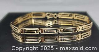 MaxSold Auction: 14K Gold Greek key link bracelet  - Hatboro (Pennsylvania, USA) PARTNER MANAGED Estate Sale Online Auction -  Jacksonville Road