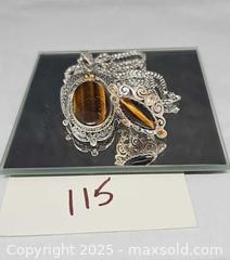 MaxSold Auction: 14k White Gold Chain, Sterling Cats Eye style jewelry set - Hatboro (Pennsylvania, USA) PARTNER MANAGED Estate Sale Online Auction -  Jacksonville Road