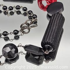 MaxSold Auction: Bakelite Statement Necklace, Black &#38; Red, 18 in - Hatboro (Pennsylvania, USA) PARTNER MANAGED Estate Sale Online Auction -  Jacksonville Road