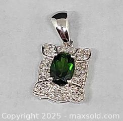 MaxSold Auction: Designer RT 14K White Gold Oval Green Tourmaline Diamond Accented Square Pendant  - Hatboro (Pennsylvania, USA) PARTNER MANAGED Estate Sale Online Auction -  Jacksonville Road