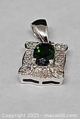 MaxSold Auction: Designer RT 14K White Gold Oval Green Tourmaline Diamond Accented Square Pendant  - Hatboro (Pennsylvania, USA) PARTNER MANAGED Estate Sale Online Auction -  Jacksonville Road