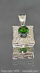 MaxSold Auction: Designer RT 14K White Gold Oval Green Tourmaline Diamond Accented Square Pendant  - Hatboro (Pennsylvania, USA) PARTNER MANAGED Estate Sale Online Auction -  Jacksonville Road