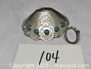 MaxSold Auction: Iindigenous American Silver, turquoise  hair accessory, sterling ring - Hatboro (Pennsylvania, USA) PARTNER MANAGED Estate Sale Online Auction -  Jacksonville Road