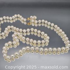 MaxSold Auction: Opera-Length Single Strand Pearl Necklace with 14k Yellow Gold Clasp - Hatboro (Pennsylvania, USA) PARTNER MANAGED Estate Sale Online Auction -  Jacksonville Road