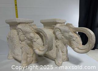 MaxSold Auction: Pair of Vintage Chinoiserie ceramic elephant garden stool or plant stand.  - Hatboro (Pennsylvania, USA) PARTNER MANAGED Estate Sale Online Auction -  Jacksonville Road