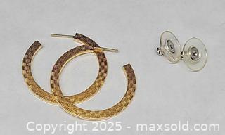 MaxSold Auction: Pair of Wells 14KGF hoop earrings  - Hatboro (Pennsylvania, USA) PARTNER MANAGED Estate Sale Online Auction -  Jacksonville Road