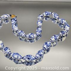 MaxSold Auction: Porcelain Beaded Necklace, White &#38; Blue Handpainted-Style, 24+ in - Hatboro (Pennsylvania, USA) PARTNER MANAGED Estate Sale Online Auction -  Jacksonville Road