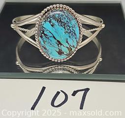 MaxSold Auction: Sterling and turquoise cuff bracelet  - Hatboro (Pennsylvania, USA) PARTNER MANAGED Estate Sale Online Auction -  Jacksonville Road