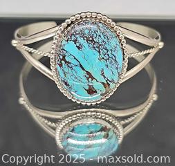 MaxSold Auction: Sterling and turquoise cuff bracelet  - Hatboro (Pennsylvania, USA) PARTNER MANAGED Estate Sale Online Auction -  Jacksonville Road