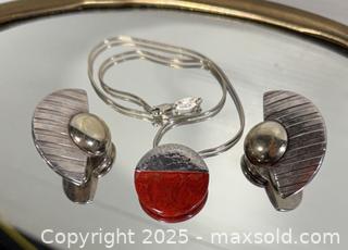 MaxSold Auction: Sterling silver necklace &#38; clip on earrings  - Hatboro (Pennsylvania, USA) PARTNER MANAGED Estate Sale Online Auction -  Jacksonville Road