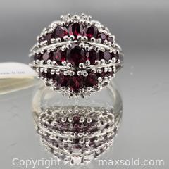 MaxSold Auction: Sterling Silver Ring with Deep Red Pyrope Garnet, US 9 - Hatboro (Pennsylvania, USA) PARTNER MANAGED Estate Sale Online Auction -  Jacksonville Road