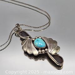 MaxSold Auction: Turquoise Cabochon Pendant Necklace, Southwestern Floral - Hatboro (Pennsylvania, USA) PARTNER MANAGED Estate Sale Online Auction -  Jacksonville Road