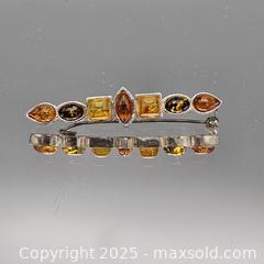 MaxSold Auction: Vintage Sterling Silver Honey Amber Brooch/Pin - Hatboro (Pennsylvania, USA) PARTNER MANAGED Estate Sale Online Auction -  Jacksonville Road