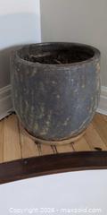 MaxSold Auction: Large Charcoal Gray Glazed Ceramic Planter with Drain Hole - Richmond Hill (Ontario, Canada) SELLER MANAGED Moving Online Auction - English Oak Drive
