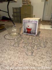 MaxSold Auction: Celebration Pressed Glass Punch Bowl Set with Handled Cups (12) - Windsor (Ontario, Canada) PARTNER MANAGED Downsizing Online Auction - Ashland Drive