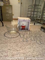 MaxSold Auction: Celebration Pressed Glass Punch Bowl Set with Handled Cups (12) - Windsor (Ontario, Canada) PARTNER MANAGED Downsizing Online Auction - Ashland Drive