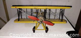 MaxSold Auction: Decorative Model Biplane K3215 - Stamped Painted Metal - Windsor (Ontario, Canada) PARTNER MANAGED Downsizing Online Auction - Ashland Drive