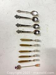 MaxSold Auction: Lot of 11 Souvenir Spoons and Wood-Handled Serving Forks - Windsor (Ontario, Canada) PARTNER MANAGED Downsizing Online Auction - Ashland Drive