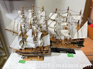 MaxSold Auction: Lot of 3 Decorative Wooden Model Sailing Ships - Windsor (Ontario, Canada) PARTNER MANAGED Downsizing Online Auction - Ashland Drive