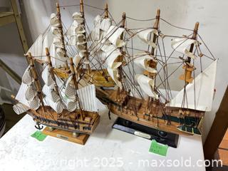 MaxSold Auction: Lot of 3 Decorative Wooden Model Sailing Ships - Windsor (Ontario, Canada) PARTNER MANAGED Downsizing Online Auction - Ashland Drive