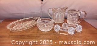 MaxSold Auction: Lot of 6 Vintage Pressed Glass Tableware - Windsor (Ontario, Canada) PARTNER MANAGED Downsizing Online Auction - Ashland Drive